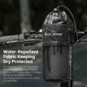 Bolsa Delantera para Bicicleta WEST BIKING, Bolsa Plegable para Manillar con Porta Botella de Agua, Gran Capacidad, para Bicicleta de Carretera y Montaña - Product Image 6