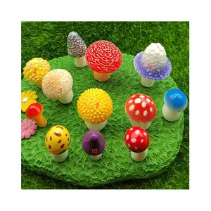 요정 정원 그놈 단어 액세서리에 대한 시뮬레이션 귀여운 버섯 수지 모델 Kawaii 3D 카보 숑