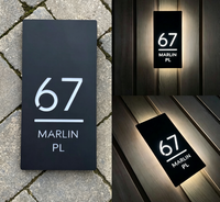 Plaque d'adresse personnalisée en acrylique éclairée, numéro de maison, enseigne de porte, néon LED AC, étanche IP65, pour écoles