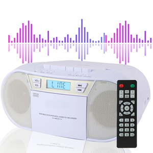 Boombox portable personnalisé en usine, lecteur CD, enregistreur cassette, radio FM, lecteur audio BT avec télécommande, lecture USB - Product Image 4