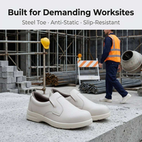 Bottes de sécurité basses pour hommes en cuir microfibre léger, pour le travail en usine et la construction, avec embout en acier et protection anti-perforation, effet peau de litchi