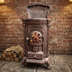 <span class=keywords><strong>Stufa</strong></span> a Legna <span class=keywords><strong>Vintage</strong></span> <span class=keywords><strong>in</strong></span> <span class=keywords><strong>Ghisa</strong></span> Stile Western con Design Caminetto, Durevole ed Ecologica per Uso Interno - Product Image 2