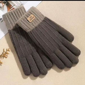 Guantes <span class=keywords><strong>de</strong></span> punto con cable para mujer, guantes <span class=keywords><strong>de</strong></span> punto cálidos con forro polar y pantalla táctil para mujeres y niñas, regalo <span class=keywords><strong>de</strong></span> invierno - Product Image 1