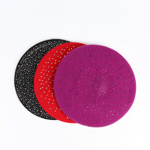 Mayoristas de boinas en China Boina de cuentas de lujo de alta calidad Boina de diamantes de imitación de lana de moda para mujeres - Product Image 4