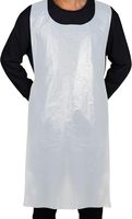 Tabliers jetables blancs personnalisés en polyéthylène, bavoirs en plastique imperméables pour la cuisine, la vaisselle et les travaux artistiques