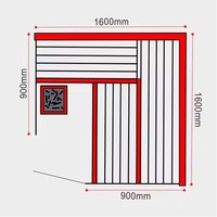 Ruang Sauna kubus Cedar merah luar ruangan 3-4 orang kelas atas dengan kayu Solid uap kering dan kompor Sauna penjual baik
