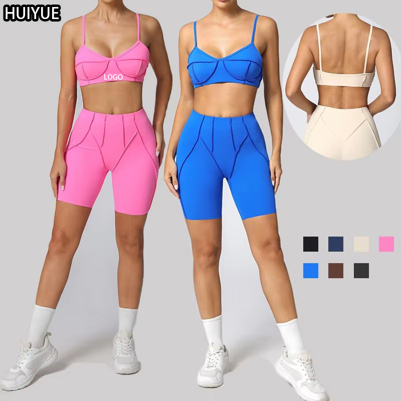 Women's 2-Piece Breathable Lightweight Quick-Dry Athletic Workout Set for Gym Yoga Fitness
