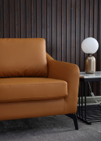 Canapé de bureau modulaire de luxe moderne 2 places en cuir synthétique de haute qualité avec accoudoirs confortables et structure en bois