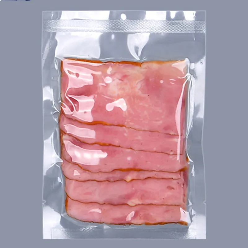 Sac sous vide alimentaire en polyéthylène nylon PE personnalisé sac de stockage en plastique thermoscellé poisson et crevettes congelés