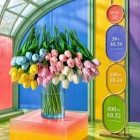 Fleur de tulipe artificielle faite à la main, mini-tulipes en soie réalistes pour accessoires de photographie de mariage, décoration de la maison, ornements