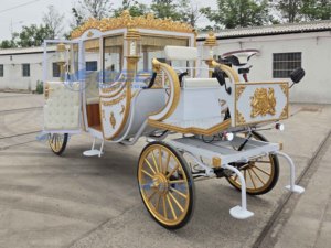 Chariot de mariage électrique simple, sans chevaux, pour la visite touristique, chariot de mariage royal électrique à double fonction pour l'extérieur, à vendre - Product Image 3