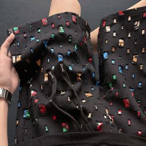 Pantalones Cortos Casuales de 5 Pulgadas para Hombre, de Doble Capa, con Logotipo Personalizado, Estilo Urbano, Diseño a Cuadros Desgastado, Cintura Elástica - Product Image 6