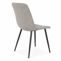Chaise de salle à manger en tissu technique moderne, dossier incurvé, pieds en métal noir, résistante aux taches, chaise d'appoint écologique pour la maison et l'hôtel