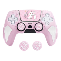 Coque de protection de haute qualité pour manette PS5, coque de protection en silicone antidérapante, capuchon de joystick, autocollant