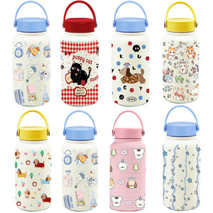Bouteille d'eau isotherme en acier inoxydable pour enfants, 600 ml, avec poignée, motif mignon, <span class=keywords><strong>thermos</strong></span> pour l'école, les voyages et les sports - Product Image 1