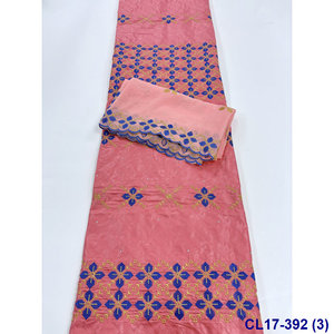 Lisami thời trang mềm ren thêu bazin Riche 5 + 2yards Hot Bán ném đá ren vải - Product Image 3