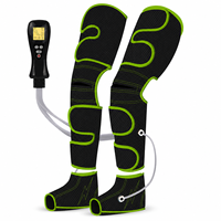 Masseur de jambes à compression d'air pour la récupération sportive avec chauffage du genou, 4 modes et 4 niveaux de pression pour les athlètes, noir et vert