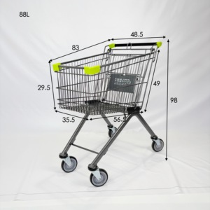 Chariot de courses classique de style allemand, chariot de supermarché en métal, chariot à provisions pour les magasins de détail - Product Image 3