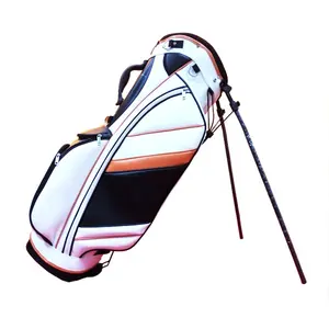 Sac de Golf en cuir PU de couleur blanc et Orange, OEM, Logo personnalisé, fabrication, Portable, léger, Premium