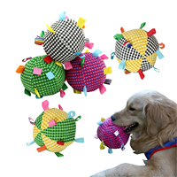 Ballon en tissu doux pour chien, avec sonnette intégrée, jouet pour la mastication, l'entraînement et le jeu de lance-récupération, vente en gros