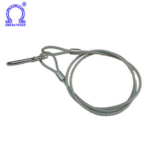 OMEGATRUSS SW3D06 Câbles pliables en acier de 3 mm pour éclairage de scène, corde de sécurité pour treillis, capacité de charge de 60 kg, argent/noir - Product Image 1