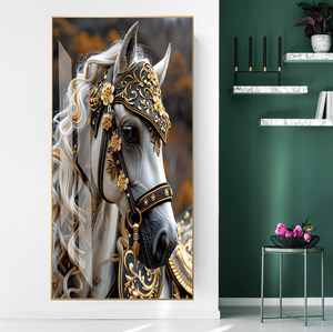 Peinture décorative moderne pour chevaux Décor de bureau Effet 3D Peintures de chevaux Peinture murale contemporaine pour grands chevaux - Product Image 6