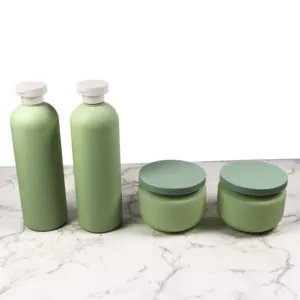 HDPE Pump bottle 250ml 300ml 8oz 10oz Custom Design Soft Touch Biodegradable Cosmetic Packaging Body Lotion Shampoo Bottle Green