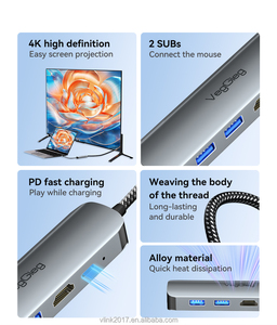 Hub USB C 10 en 1, Adaptador Multipuerto, Estación de Acoplamiento 10 en 1, Carga, Puertos de Datos RJ45 USB3.0 para iPhone 16 Pro Max XPS <span class=keywords><strong>Thinkpad</strong></span> - Product Image 4