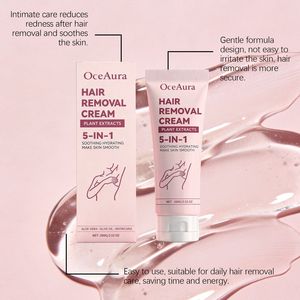 OCEAURA Products Soothing Smoothing Permanent Herbal Women <strong>Men</strong> Body <strong>Hair</strong> Removal <strong>Cream</strong> 100g - Product Image 3