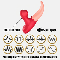 Stimolatore Linguale e a Suzione a Doppia Estremità con 10 Frequenze per Clitoride e Punto G, Massaggiatore per Adulti per Donne, Certificato CE RoHS