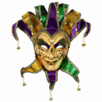 Masque Vénitien Lady Jester Masque Mardi Gras Avec 14 Cornes
