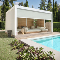 Pavillon pergola intelligent motorisé électrique d'extérieur au design moderne cadre en alliage d'aluminium montage facile arche de pare-soleil pour terrasse balcon