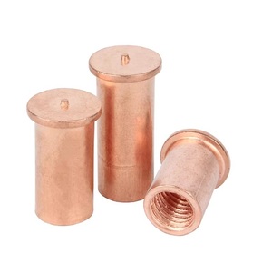 Tuercas de Soldadura de Cobre Plateado <span class=keywords><strong>M5</strong></span> M6, Cabeza Plana, Una Sola Punto de Soldadura, Tuerca de Manguito con Perno de Rosca Interna, Tornillo Soldado, Remache - Product Image 2