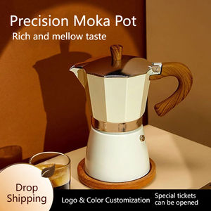 Cafetera Italiana <span class=keywords><strong>Moka</strong></span> de <span class=keywords><strong>Doble</strong></span> Válvula Personalizable y Ecológica, Cafetera Espresso de Aleación de Aluminio para Preparar Café Portátil al Aire Libre - Product Image 2