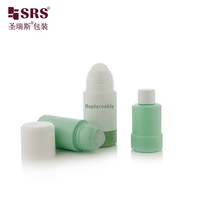 50ml 75ml PP PCR recyclé remplaçable double paroi rouleau rouleau déodorant bouteille