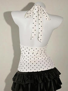 Viviblook Z316TP – débardeur d'été pour femmes, imprimé à pois, dos nu, sexy, élégant, pour dames - Product Image 4