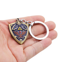 Collier pendentif de jeu japonais de grande qualité, Légende de Zelda, bouclier Hylian, porte-clés