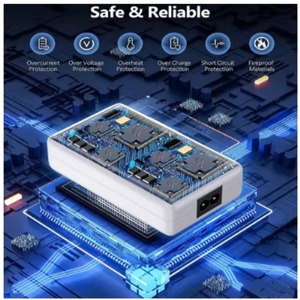 สถานีชาร์จ USB 8 พอร์ต 60W 12A ฮับชาร์จ USB <span class=keywords><strong>C</strong></span> หลายพอร์ต พร้อมจอ LCD สำหรับ IPHONE สำหรับ Samsung สำหรับแท็บเล็ต - Product Image 6