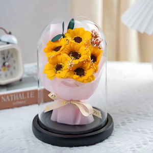 Venta caliente jabón preservado Rosa Luz Led con precio al por mayor maravillosa Rosa eterna en cúpula de cristal para mujeres regalo del Día de la madre - Product Image 4