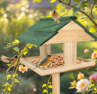 Plate-forme de jardin Table d'abri Trépied robuste Plate-forme spacieuse Oiseaux Maison d'oiseaux en bois Station d'alimentation Mangeoire à oiseaux en bois