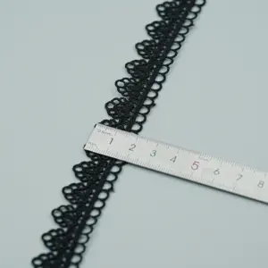 New Design Black Fancy Lace Trim Flora Trimming Lace For Garment Accessories