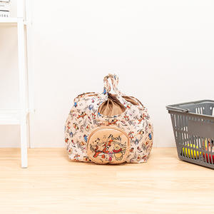 China Wholesale Eco Friendly Reusable Grocery Polyester Cartoon Pattern Foldable Shopping <b>Bag</b> with Handle Drawstring Closure - Product Image 3