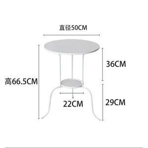 Table d'appoint moderne blanche à deux niveaux Table basse ronde en métal Style simple pour la maison Salon ou chambre Meubles KC-T0894 - Product Image 4