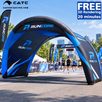 Arche gonflable en forme de U CATC avec pompe électrique, certifiée CE, en tissu Oxford 400D imperméable et ignifuge, pour publicité, marathon et course