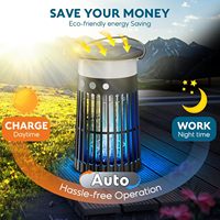 Saijzek nouveau brevet haute tension solaire Bug Zapper extérieur/intérieur RGB flamme lampe pour mouches et moustiques