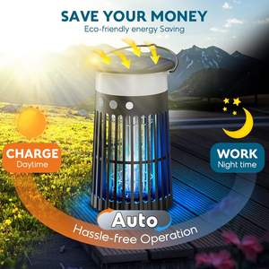 Saijzek nouveau brevet haute tension solaire Bug Zapper extérieur/intérieur RGB flamme lampe pour mouches et moustiques - Product Image 6