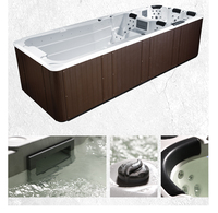 Spa de nage à deux zones, piscine spa portable, 7600L, 59 jets, 5+2 places, construction en acrylique