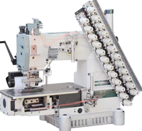 Machine à coudre industrielle à point interlock à plat automatique à plusieurs aiguilles avec coupe-fil, fonctionnement facile, point de chaînette
