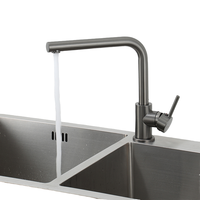 Robinet de cuisine moderne à poignée unique, rotatif à 360 degrés, mitigeur eau chaude et froide en acier inoxydable pour usage en cuisine
