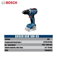Taladro Inalámbrico Bosch GSR 18V-65 Sin Escobillas, 18V 63Nm, Alto Torque, Herramienta para Espacios Pequeños, Anti-Torsión Inversa, Herramienta Eléctrica